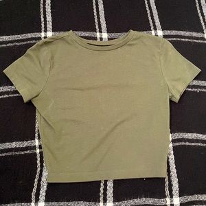 Light sage green crop top